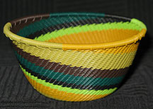 Small African Zulu Telephone Wire Basket/Bowl - Jungle