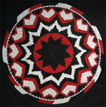 African Zulu Telephone Wire Plate/Basket - Hearts and Stars