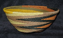 Medium African Zulu Telephone Wire Basket/Bowl  - Earth Tones #2