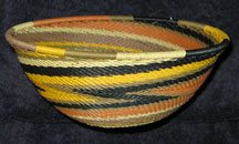 Medium African Zulu Telephone Wire Basket/Bowl  - Earth Tones #4