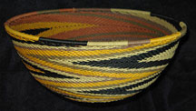 Extra Large African Zulu Telephone Wire Basket/Bowl - Earth Tones #2