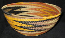 Extra Large African Zulu Telephone Wire Basket/Bowl - Earth Tones #3