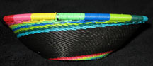 Medium African Zulu Telephone Wire Basket/Bowl - Rainbow Swirl