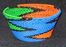 Small African Zulu Telephone Wire Bowl Basket (805b1)