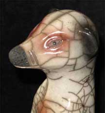 Handmade Modern South African Raku Pottery - Standing Meerkat