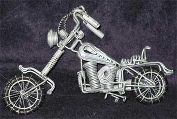 Zulu Miniature Wire Motorcycle Model
