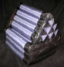 SALE! Thai Triangle Meditation Cushion with 3 Part Folding Futon/Mat - Black/Lilac Silk