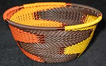 Small African Zulu Telephone Wire Basket/Bowl - Autumn Knit