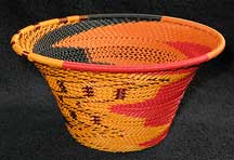 Medium African Zulu Telephone Wire Basket/Bowl - Halloween Party