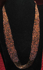 Handmade African Zulu Bead Necklace 26" - Autumn Splendor