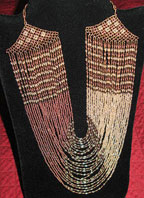 Handmade African Zulu Bead Necklace Bracelet Set - Copper Leaves
