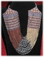 Handmade African Zulu Bead Necklace Bracelet Set - Cooper Blue Sky