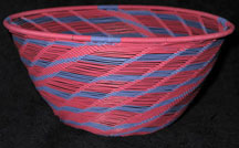 Open Weave African Zulu Telephone Wire Bowl - Pink/Purple