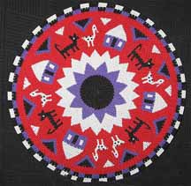 African Zulu Telephone Wire Plate/Basket - Cats and Birds