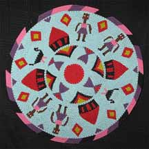 African Zulu Telephone Wire Plate/Basket - Women and Huts