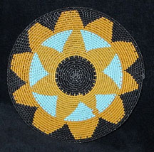 Small African Zulu Telephone Wire Basket/Plate - Sunflower
