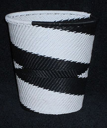 African Zulu Telephone Wire Basket/Cup/Vase - White Bird