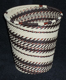 African Zulu Telephone Wire Basket/Cup/Vase - Wheat Field