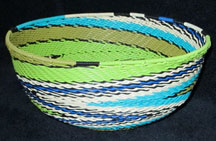 Medium African Zulu Telephone Wire Basket/Bowl - Creative Swirls