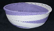 Medium African Zulu Telephone Wire Basket/Bowl - Purple Swirl