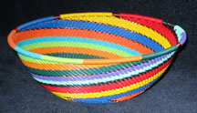 Medium African Zulu Telephone Wire Basket/Bowl - Happy Swirl
