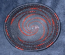 OVAL African Zulu Telephone Wire Basket/Bowl - Black Copper