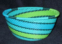 Small African Zulu Telephone Wire Basket Bowl - Spring Rains