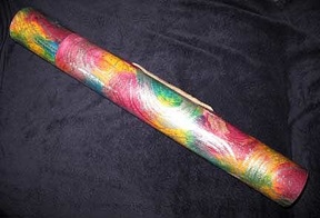 Thai Handmade SAA Paper Art Tube/Carrier - MultiColored Swirls with Silver Paint