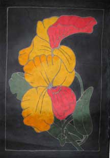 Thai Batik Print on Handmade SAA Paper - Flower #2