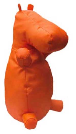 Bright Orange Nylon Felicia Hippo Stuffed Animal