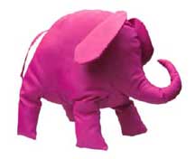Bright Fuschia Nylon "Mitzi" the Elephant Stuffed Animal