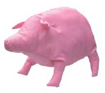 Pink Nylon "Polka" the Pig Stuffed Animal