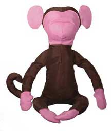 Brown/Pink Nylon "Slim" the Monkey Stuffed Animal