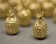 3 Gold-Plated, Lead-Free Pewter Pocket Pineapple Tokens