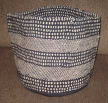 African Sisal Flexible Basket - Black and White Checker