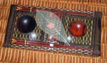 2 Thai Table Settings - Brown Varigated Tatami Reed - Placemats/Chopsticks/Rests/Sauce Bowls